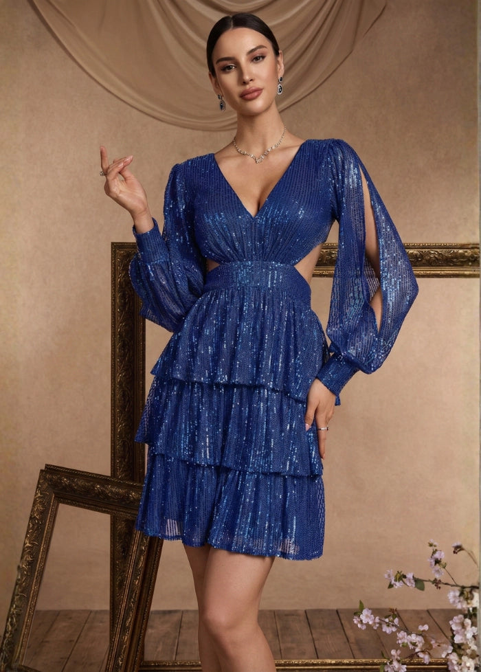 Blue sequin evening dress My dress studio