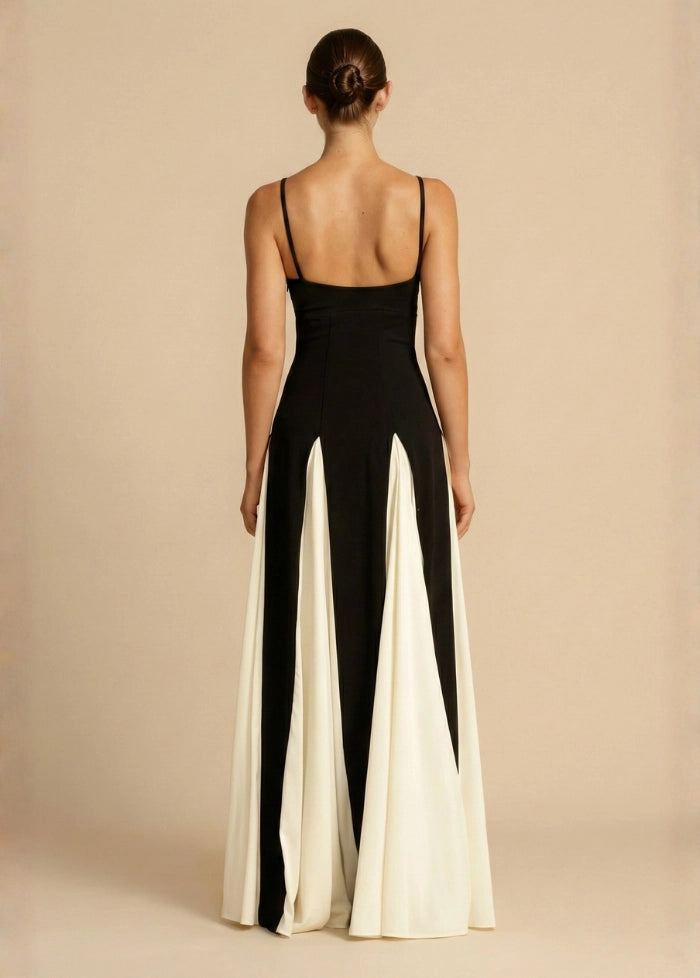 Chic black and white maxi dress My dress studio