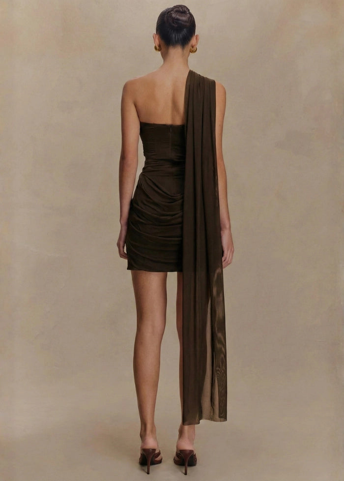 Chocolate brown mini dress My dress studio