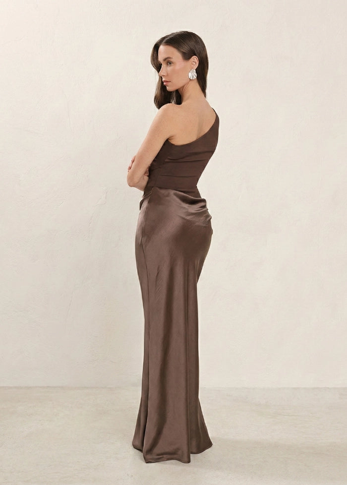 Gloss brown evening dress My dress studio