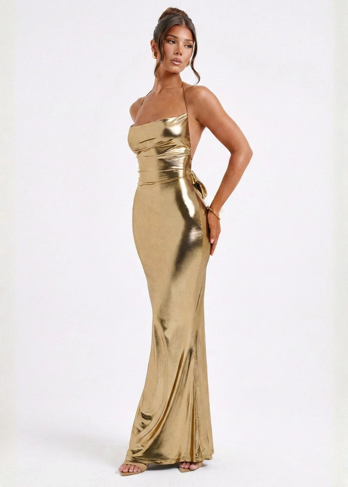 Gold evening dress My dress studio
