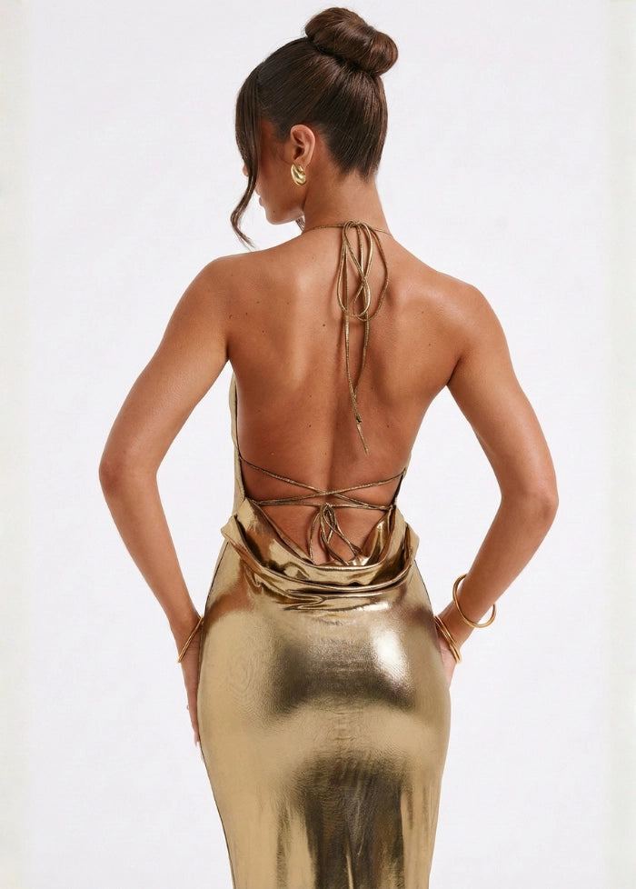 Gold evening dress My dress studio