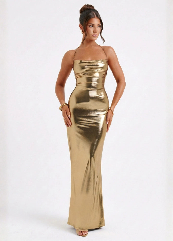 Gold evening dress My dress studio