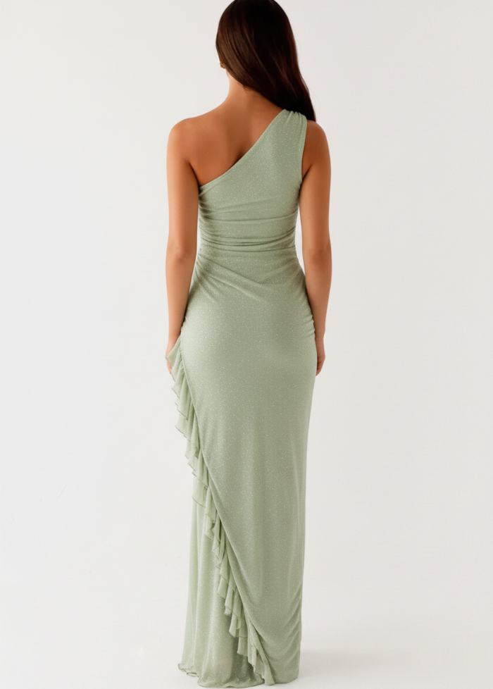 Green slit dress My dress studio