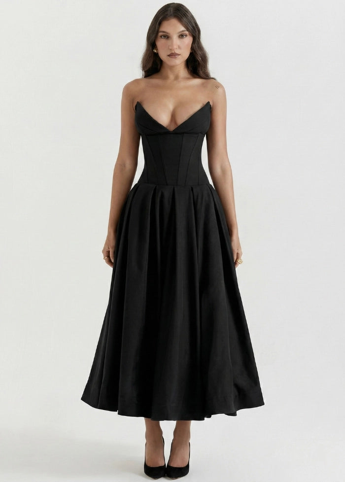 Long strapless dress Black / 2 My dress studio