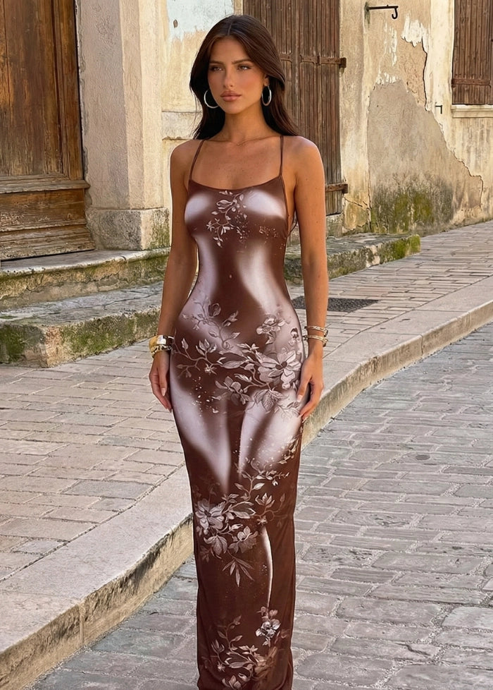 Maxi printed bodycon dress My dress studio