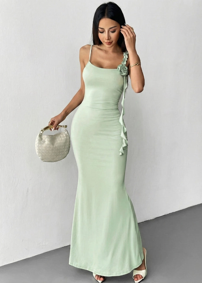 Maxi sage green dress My dress studio