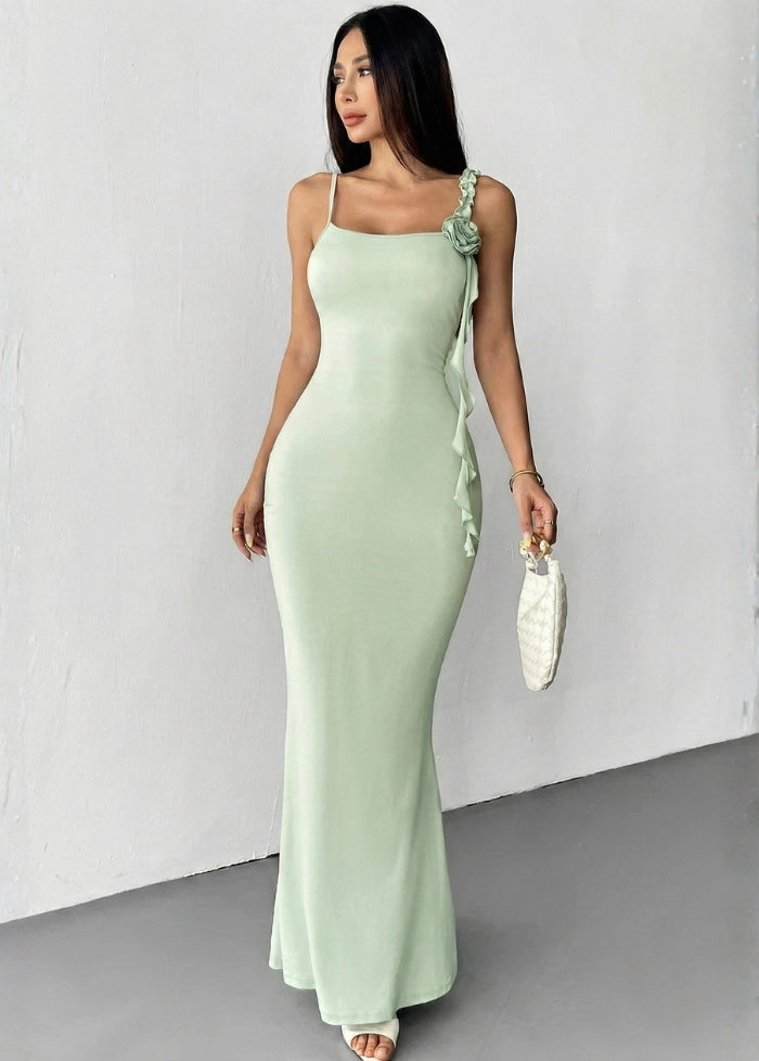 Maxi sage green dress My dress studio