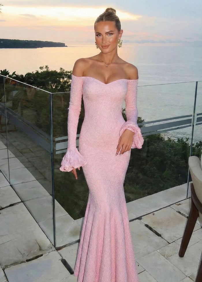 Pink lace mermaid dress My dress studio