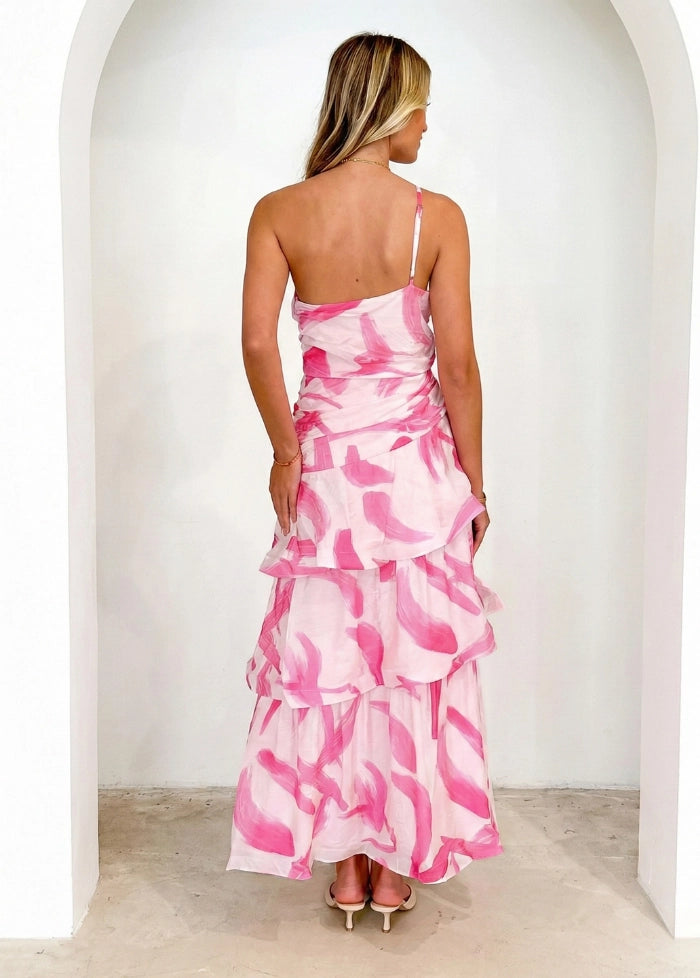 Pink ruffled cocktail dress My dress studio