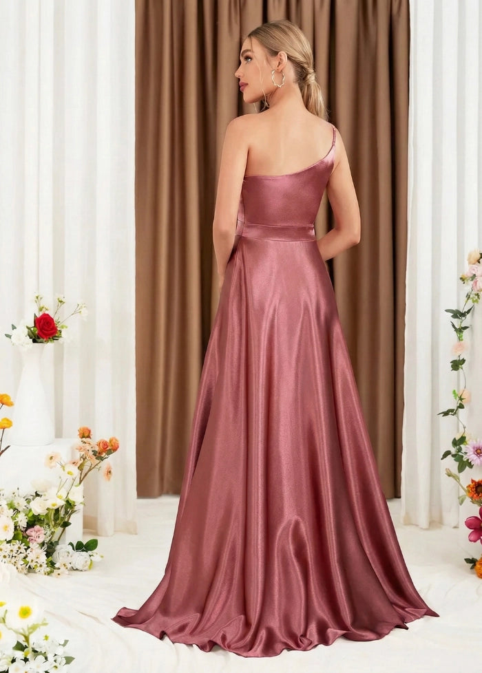 Pink satin bridesmaid dress My dress studio