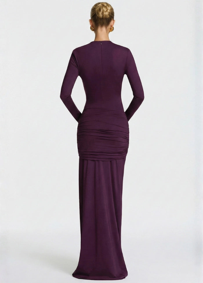 Plum maxi evening dress My dress studio