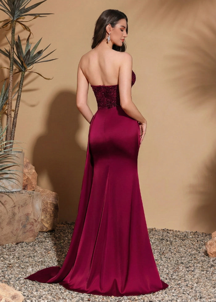 Red strapless ball gown My dress studio