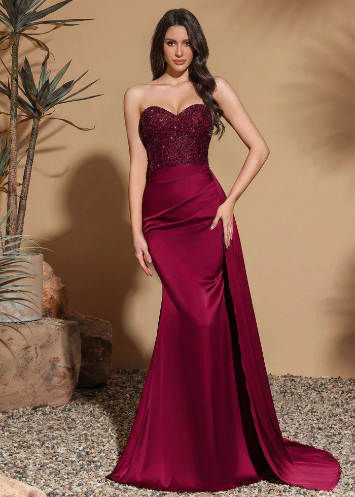 Red strapless ball gown My dress studio