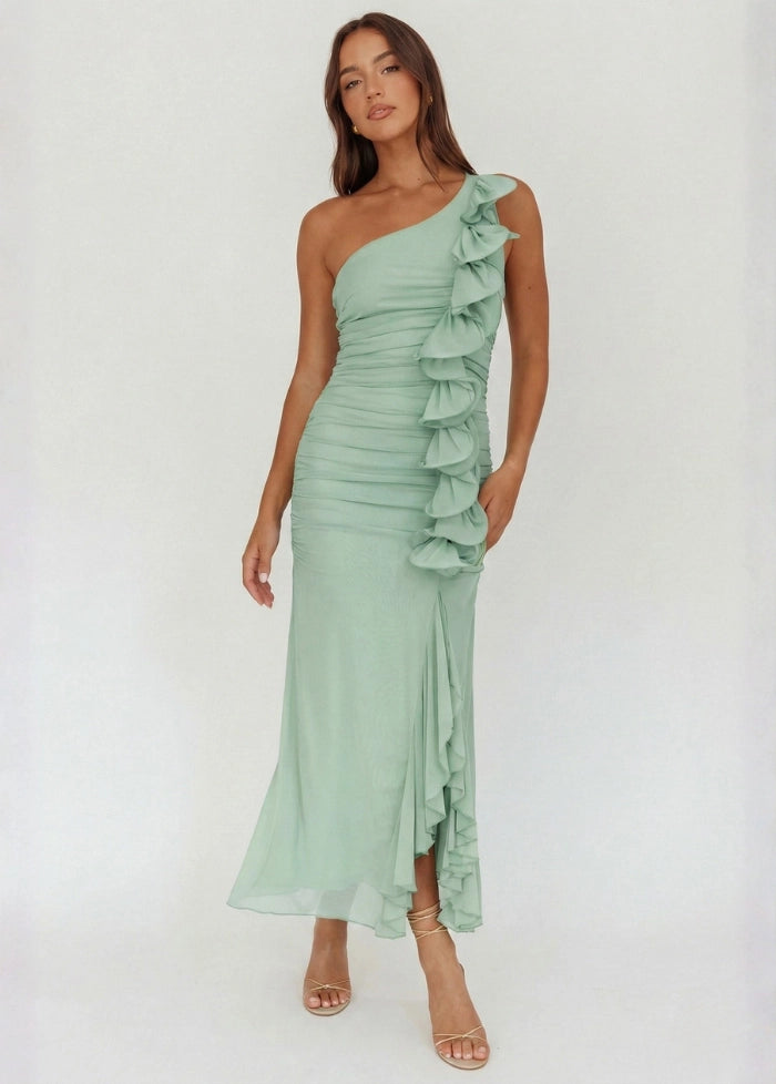 Sea green evening dress My dress studio