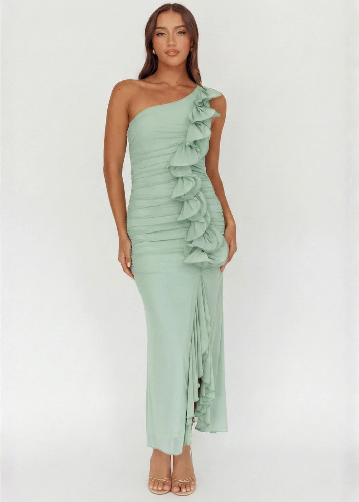 Sea green evening dress My dress studio