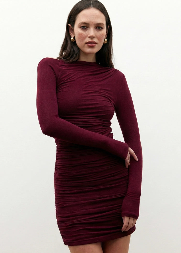 Short burgundy bodycon dress My dress studio