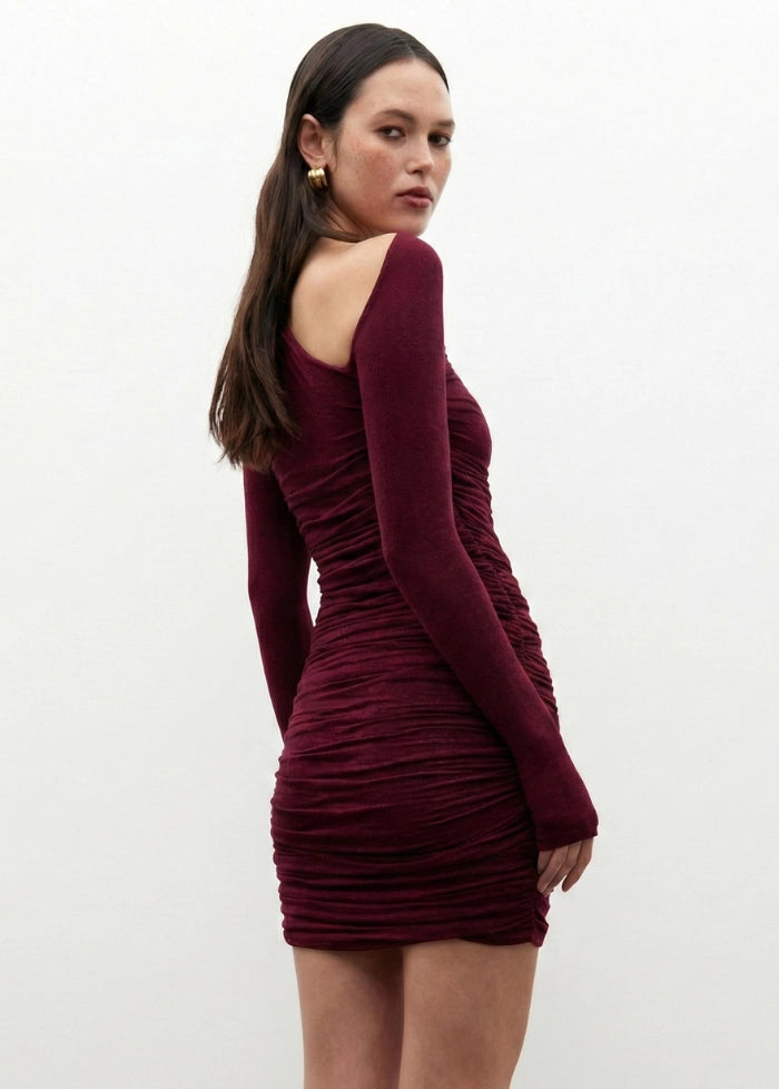 Short burgundy bodycon dress My dress studio
