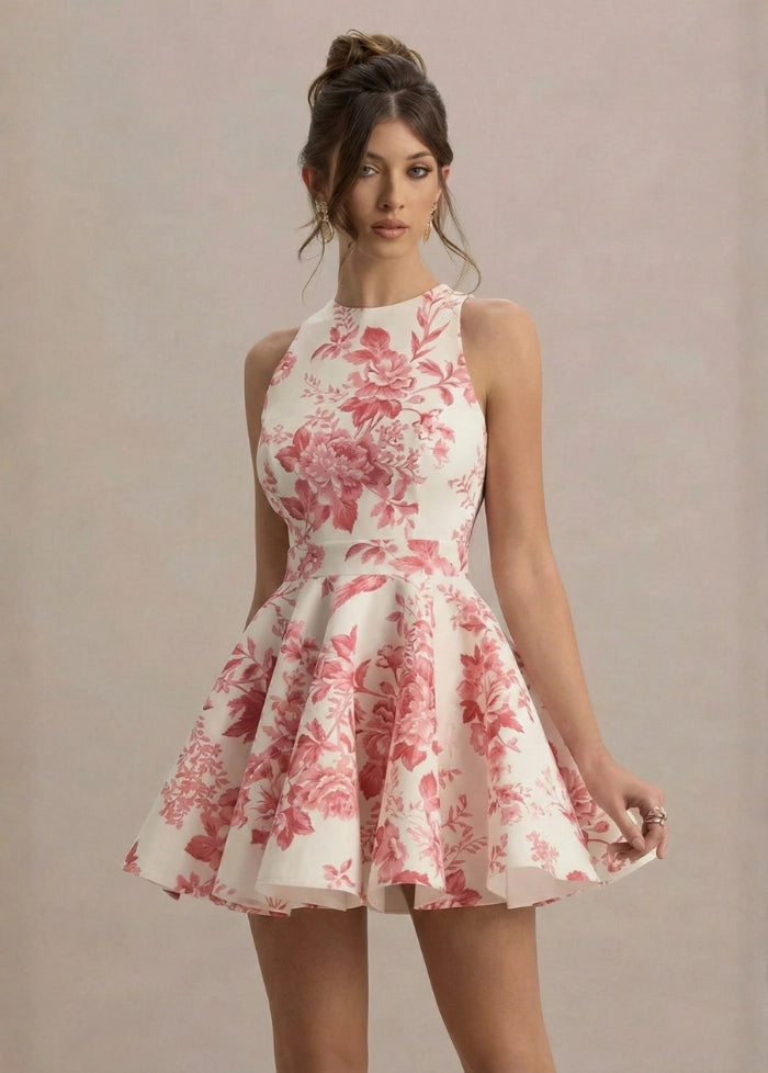 Short floral skater dress My dress studio