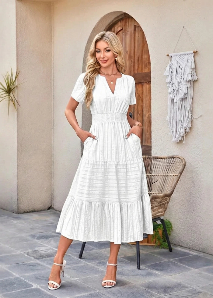 White dress with pocket My dress studio