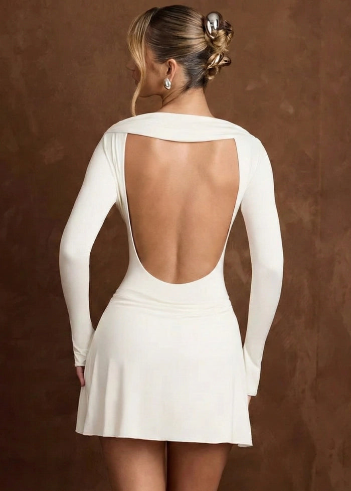 White dress with V-neckline My dress studio