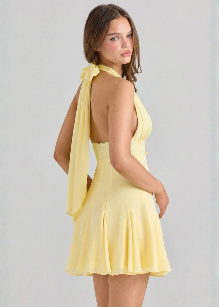 Yellow mini dress My dress studio
